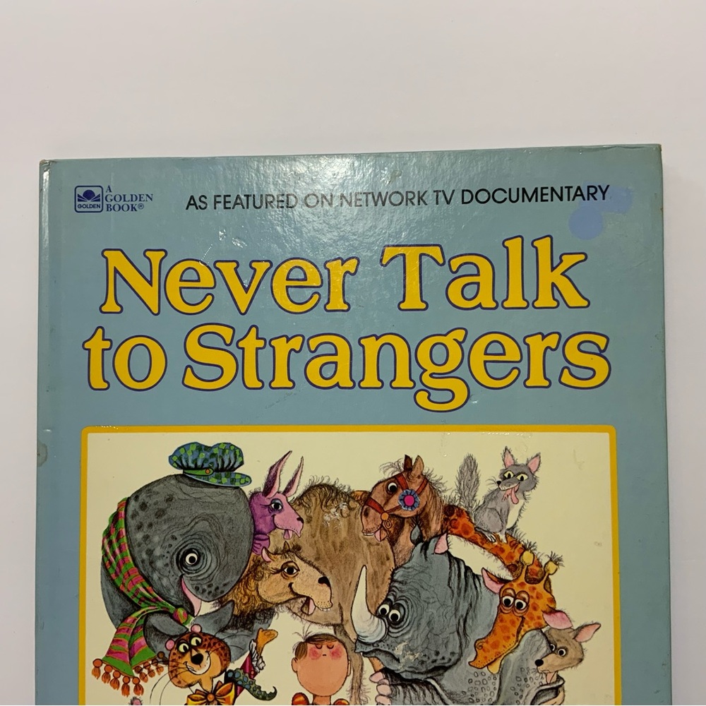 Never Talk to Strangers Vintage Hardcover Children’s Big Golden Book Irma Joyce - Picture 2 of 15